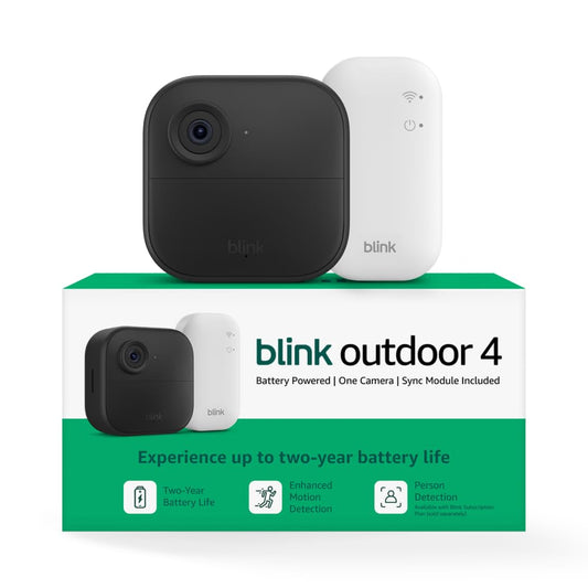 Blink Outdoor 4 – Wireless smart security camera, two-year battery life, two-way talk. Required Sync Module not included – Add-on camera
